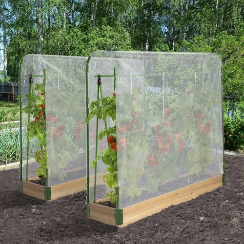 Duo Serres À Tomates Modulable Spéciale Croissance Kit Complet Bâche + Support
