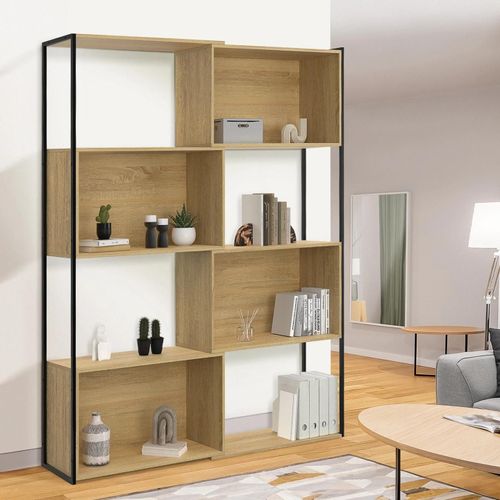 Etagère Bibliothèque Modulable Detroit Séparateur D'angle Extensible Design Industriel 170 Cm