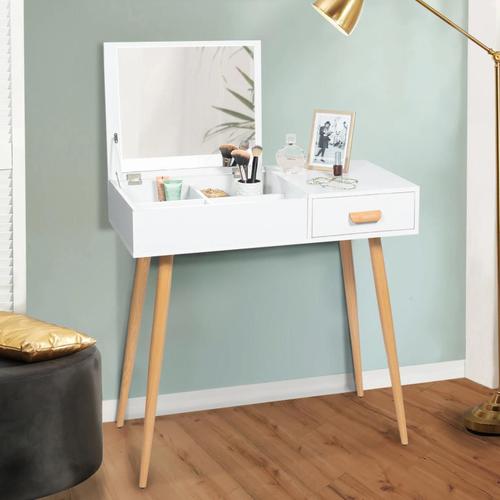 Coiffeuse Scandinave Lisa Miroir Rabattable