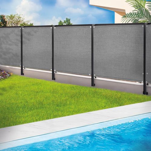 Brise Vue Renforcé 1,5 X 10 M Gris Clair 220 Gr/M² Luxe Pro