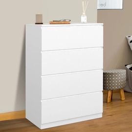 Commode 4 Tiroirs Tomi 75 Cm Bois Blanc