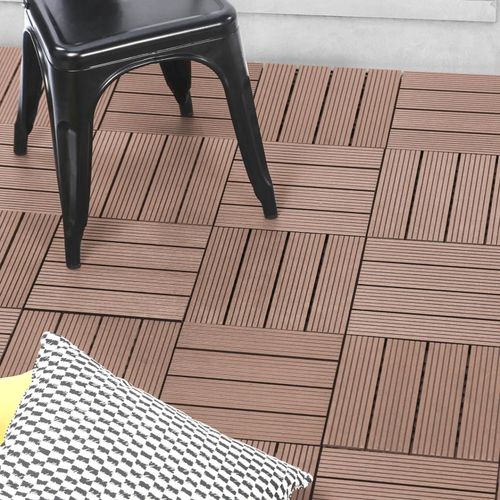 Lot De 5 Dalles De Terrasse Wodhy Clipsables Bois Composite Taupe
