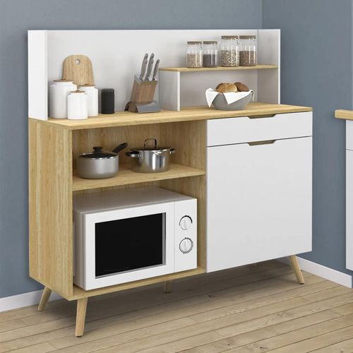 Buffet Bas De Cuisine Hêtre Et Blanc