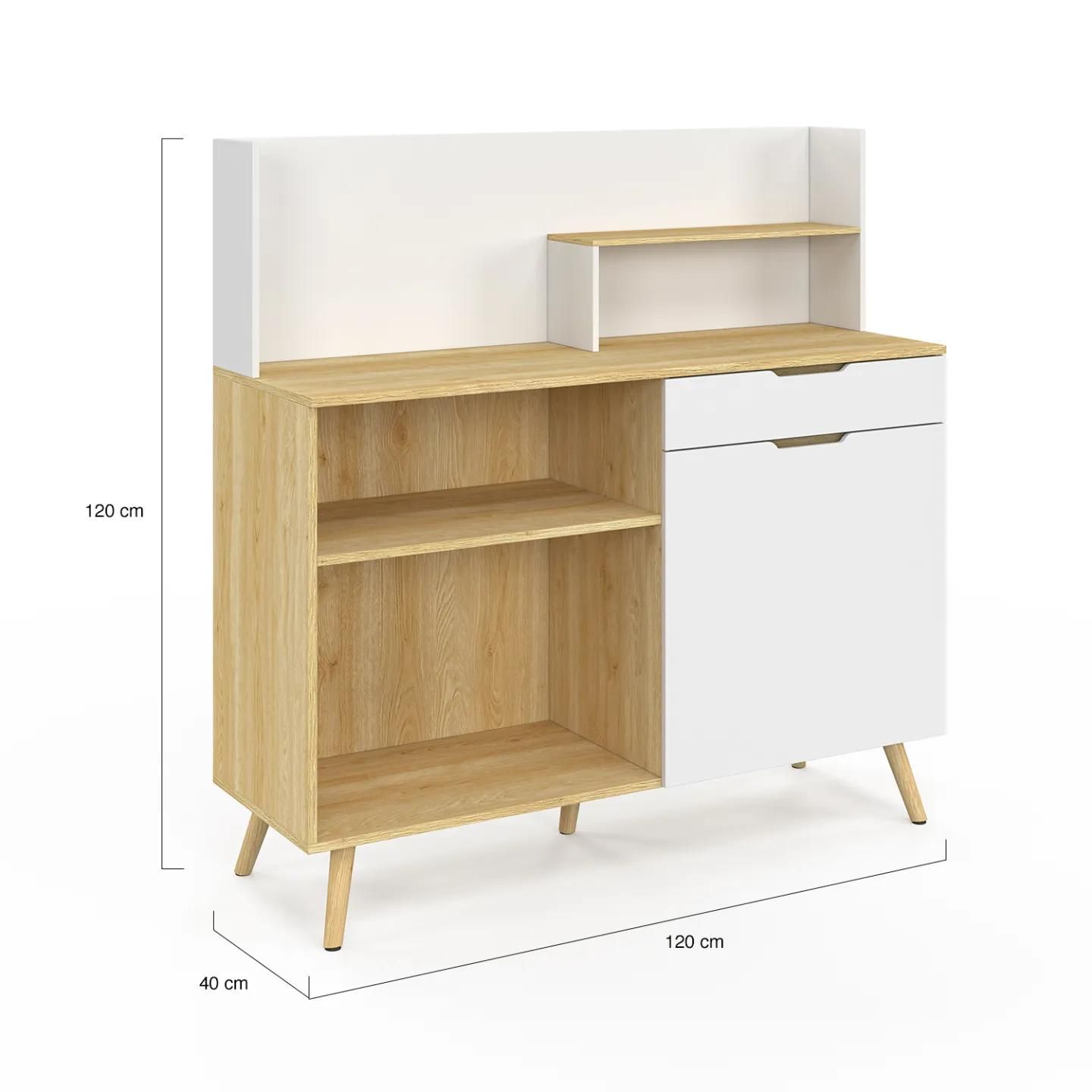 Buffet Bas De Cuisine H�tre Et Blanc - 5