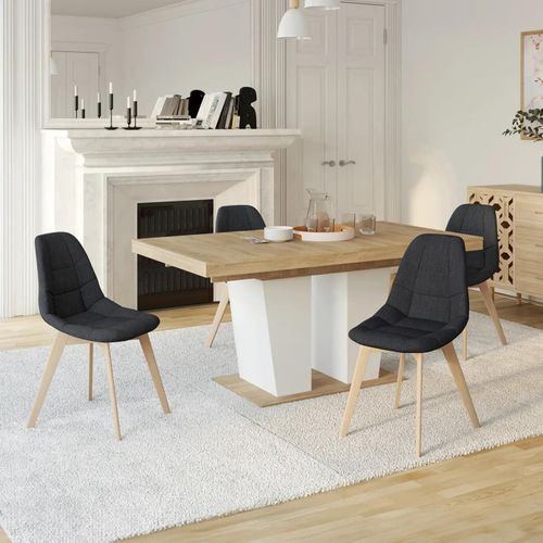 Lot De 4 Chaises Gaby Grises En Tissu Pour Salle À Manger