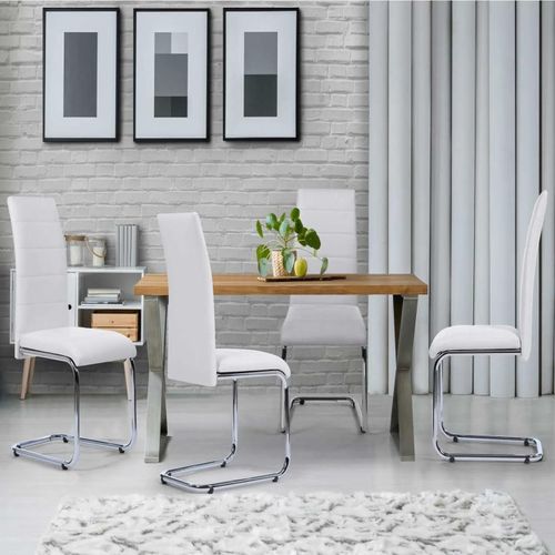 Lot De 4 Chaises Mia Blanches Pour Salle À Manger