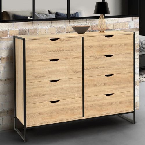 Idmarket Commode 8 Tiroirs Detroit 115 Cm Design Industriel