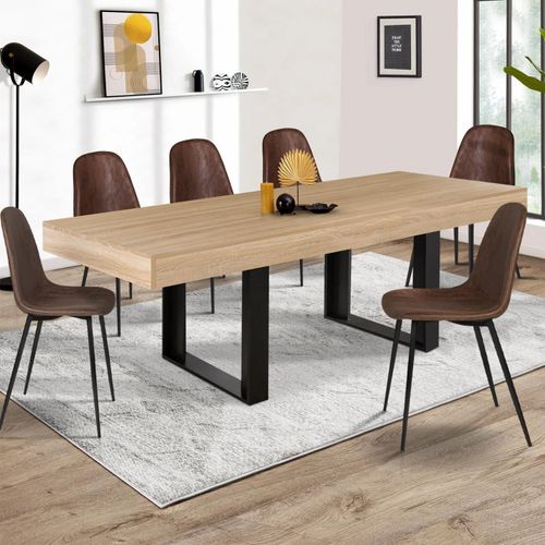 Table À Manger Phoenix 10 Personnes Bois Et Noir 224 Cm