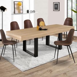 Table À Manger Phoenix 10 Personnes Bois Et Noir 224 Cm