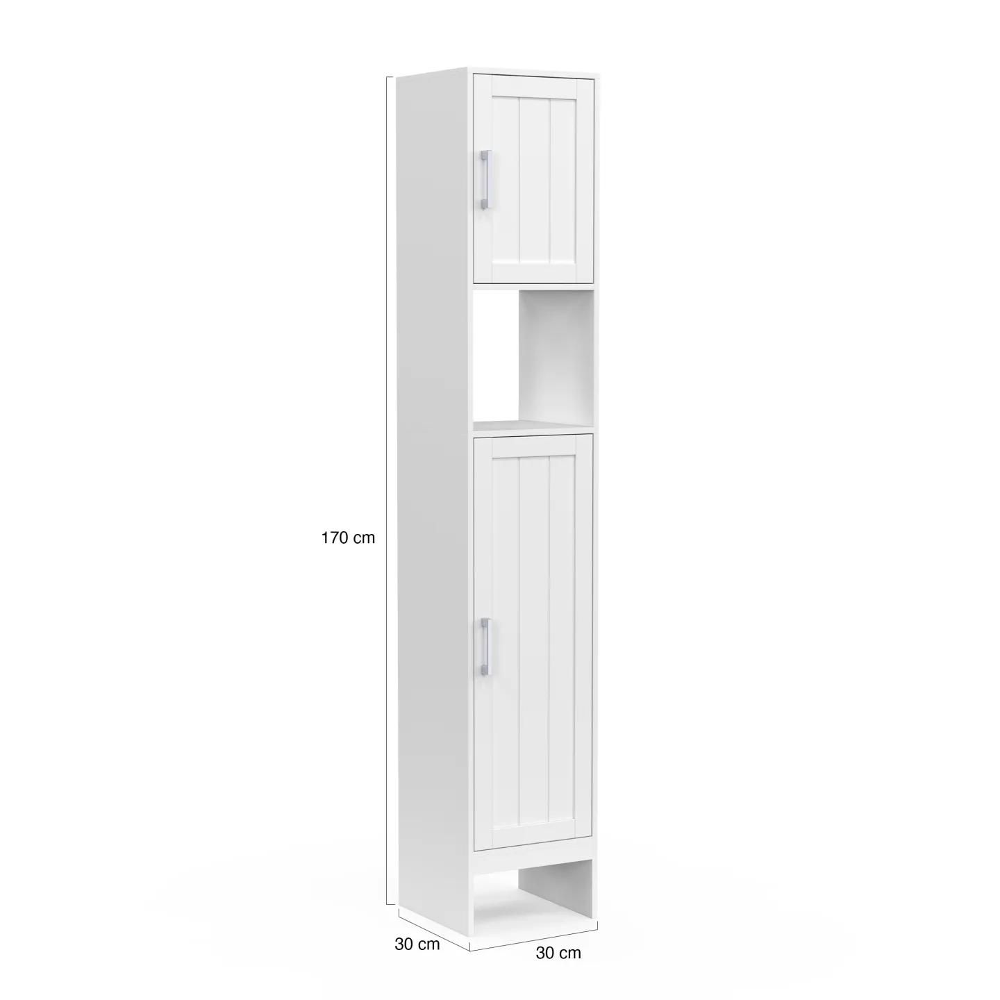 Meuble Colonne Blanc Pour Salle De Bain - 5