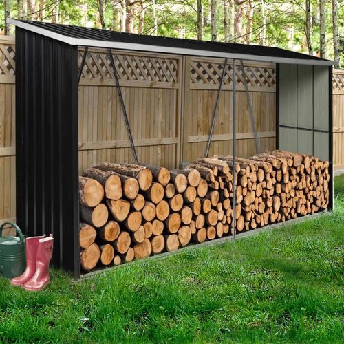 Abri Bois De Chauffage 4 M³ En Acier Galvanisé