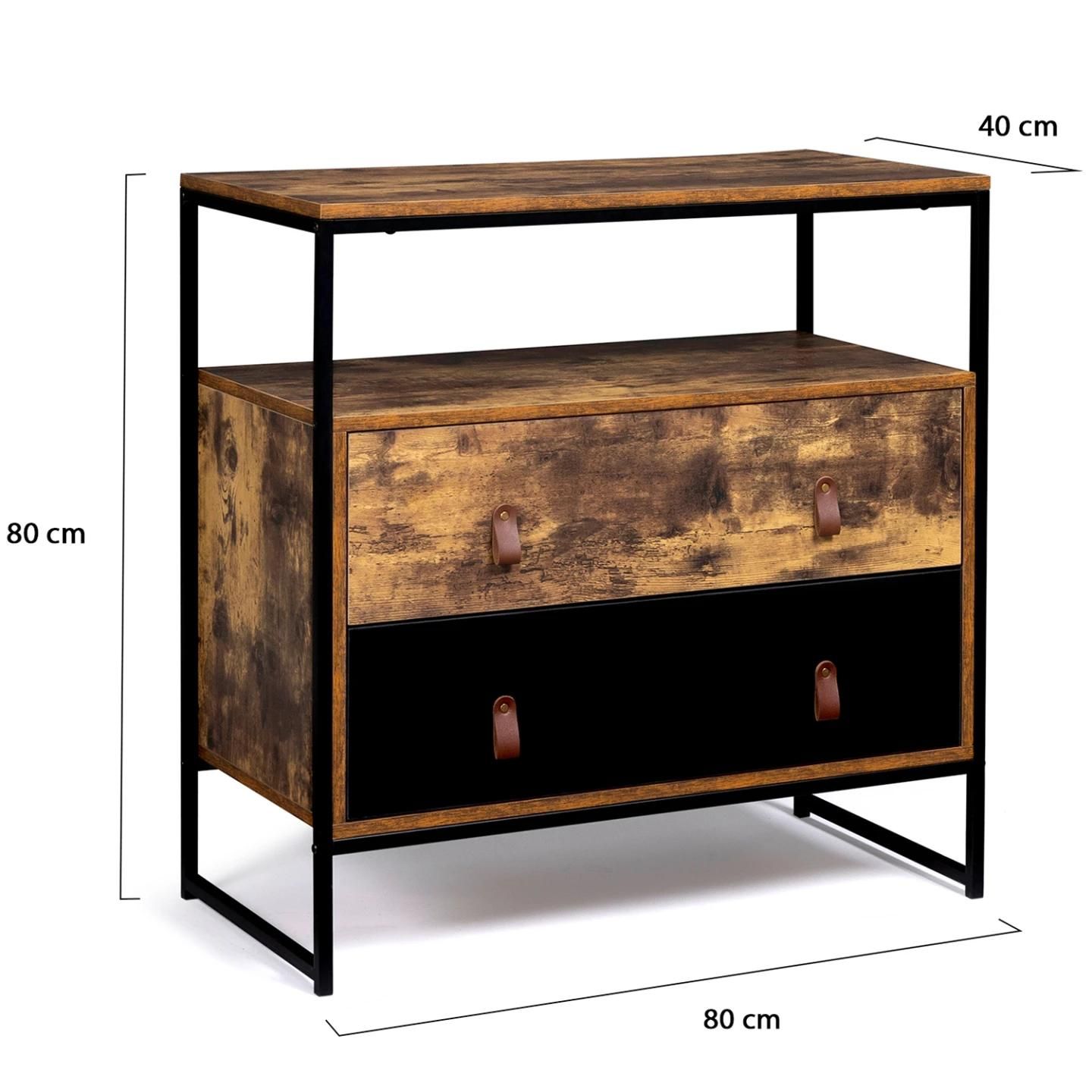 Commode 2 Tiroirs Chicago Design Industriel - 5