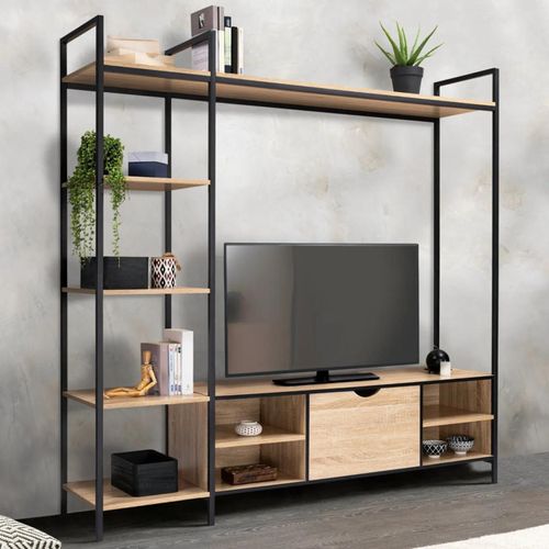 Ensemble Meuble Tv Detroit Avec Étagères Design Industriel