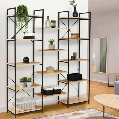 Étagère Bibliothèque Trio 5 Niveaux Detroit Design Industriel 170 Cm