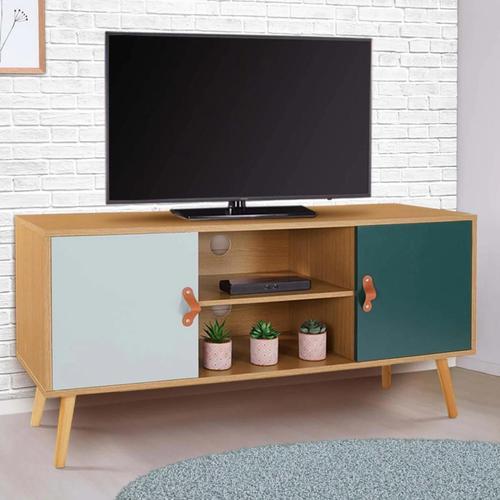 Meuble Tv Scandinave Alize Bois Et Vert