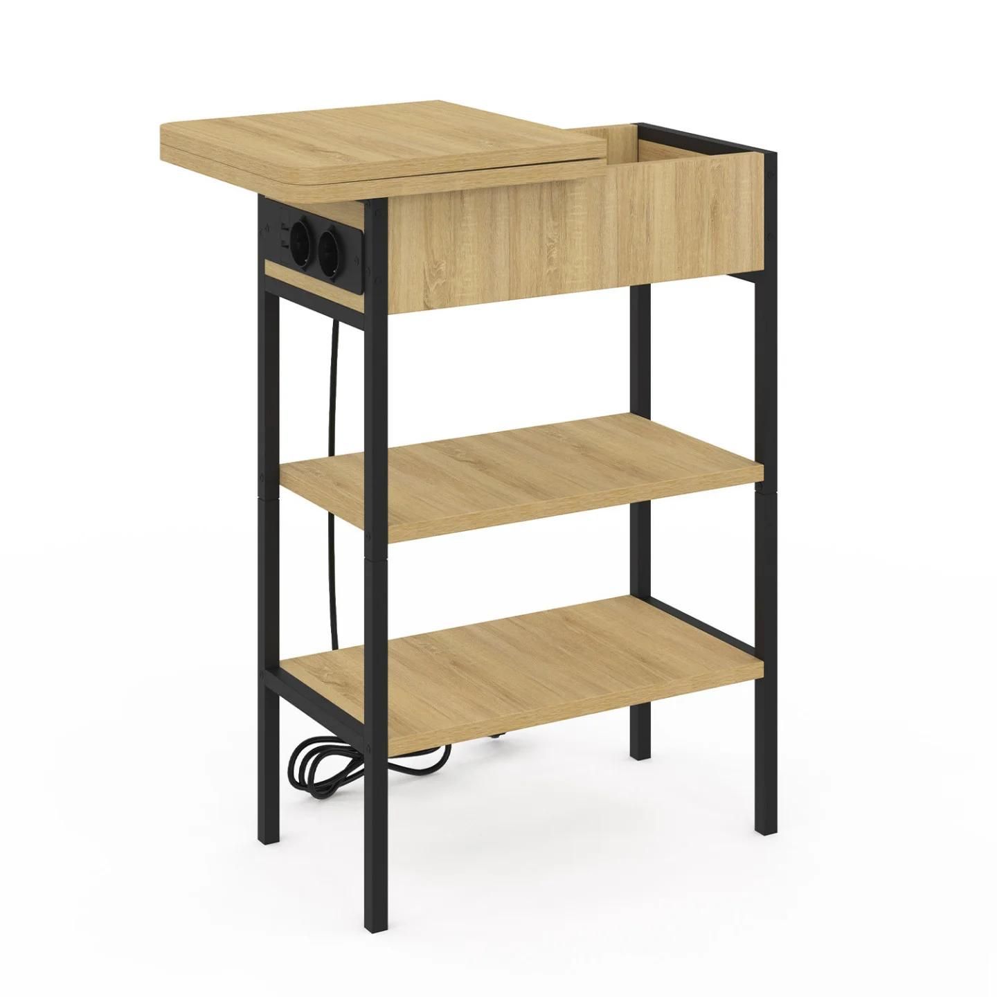 Table De Chevet / D'appoint Design Industriel Avec Multiprise - 4