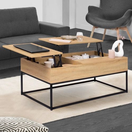 Table Basse 2 Plateaux Relevables Detroit Design Industriel