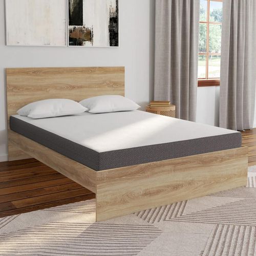 Ensemble Lit Double Omaha Sommier Inclus 140 X 190 Cm Hêtre Et Matelas À Mémoire De Forme Ep.16 Cm
