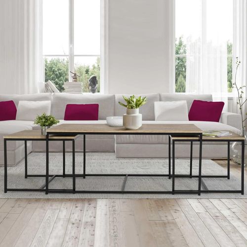 Lot De 3 Tables Basses Gigognes Detroit 113 Cm Design Industriel