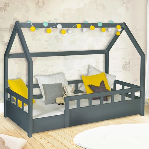 Lit Cabane Enfant 80 X 160 Cm Neree Gris