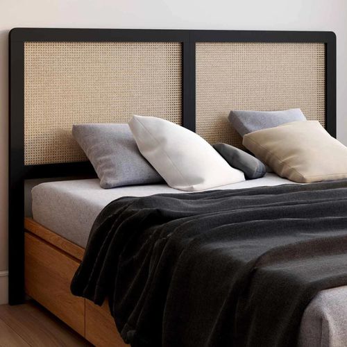 Tête De Lit Edhen 160 Cm Cannage Et Bois Noir