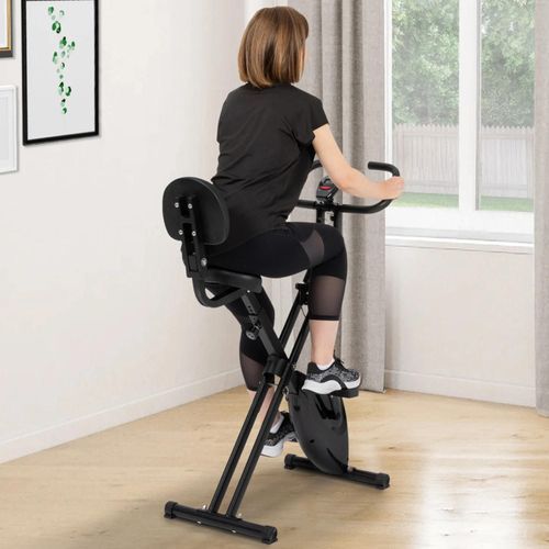 Vélo D'appartement Pliable Selle Réglable Avec Dossier Écran Lcd Multifonction