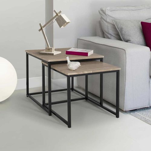 Lot De 2 Tables Basses Gigognes Detroit 40/45 Design Industriel