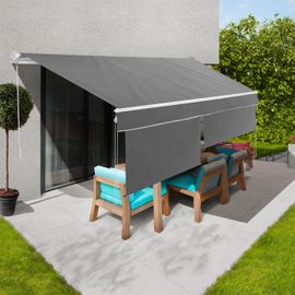 Store Banne Manuel 2,95x2 M Gris Anthracite Lambrequin H.1,40 M