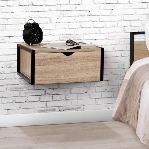 Lot De 2 Tables De Chevet Murales Detroit Étagère Suspendue Design Industriel