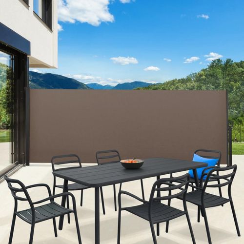 Paravent Extérieur Rétractable 160 X 400 cm Taupe Store Latéral