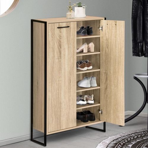 Meuble À Chaussures Luis Armoire 2 Portes Design Industriel