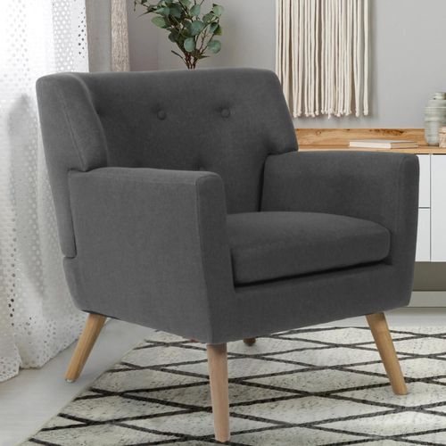 Fauteuil Scandinave Liv En Tissu Gris Anthracite