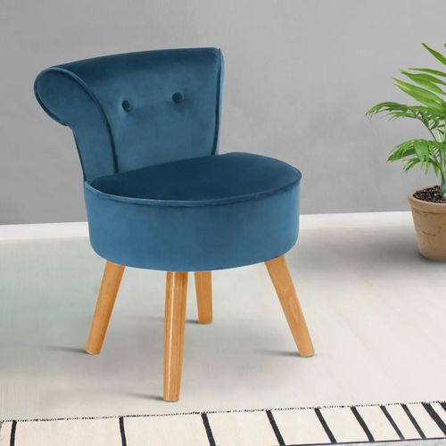 Fauteuil Crapaud En Velours Bleu