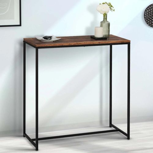 Console Dayton Plateau Épais Effet Vieilli Design Industriel