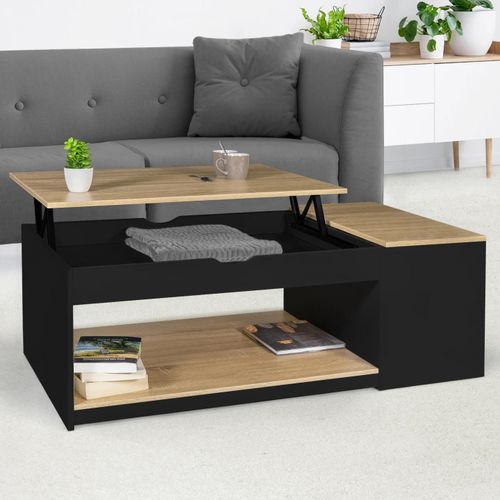 Idmarket Table Basse Plateau Relevable Elea Avec Coffre Bois