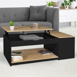 Idmarket Table Basse Plateau Relevable Elea Avec Coffre Bois