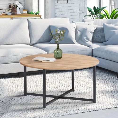 Table Basse Detroit Ronde 70 Cm Design Industriel