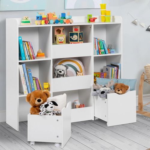 Meuble De Rangement Blanc Pour Enfant Sur Roulettes