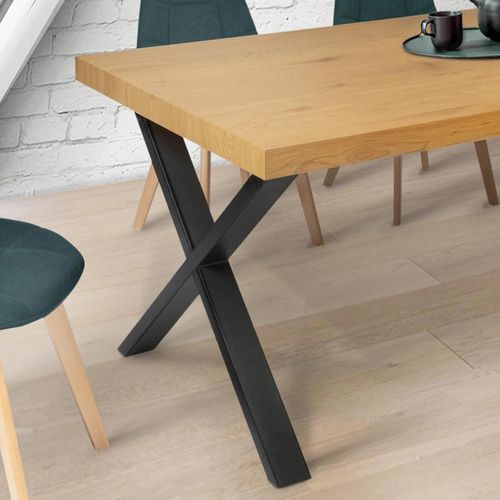Lot De 2 Pieds De Table Forme X 69x72 Cm Design Industriel