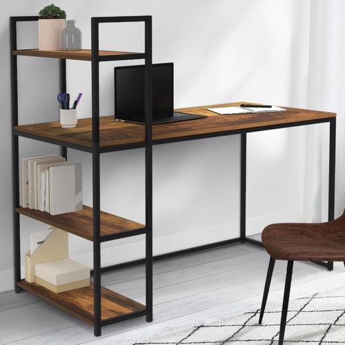Bureau Bibliothèque Dayton Plateau Effet Vieilli Design Industriel