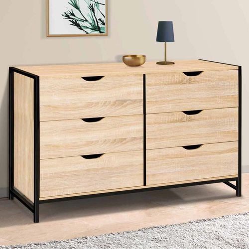 Commode 6 Tiroirs Detroit Xxl 140 Cm Design Industriel
