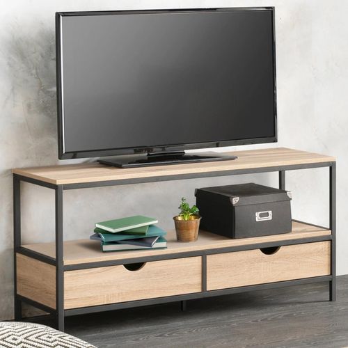 Meuble Tv Detroit 2 Tiroirs Design Industriel
