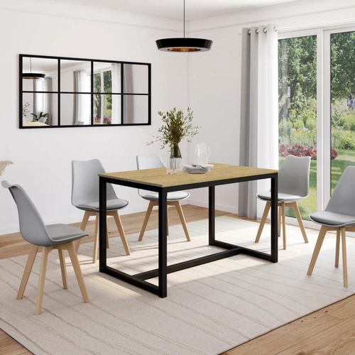 Table A Manger Detroit 4 Personnes Design Industriel 120 Cm