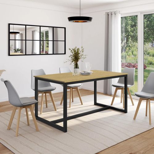 Table À Manger Detroit 6 Personnes Design Industriel 150 Cm