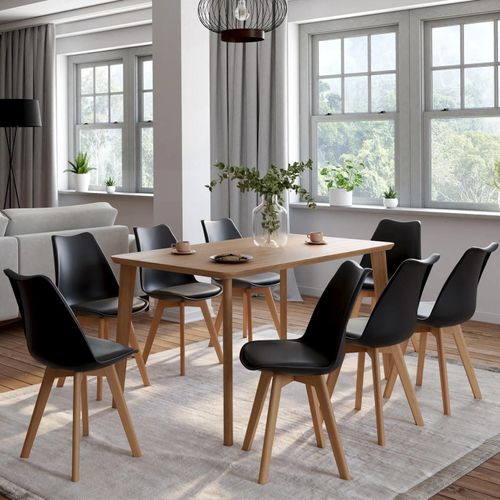 Lot De 8 Chaises Sara Noires Pour Salle À Manger