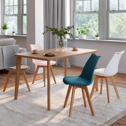 Lot De 4 Chaises Sara Mix Color Pastel Rose, Blanc, Gris Clair, Bleu
