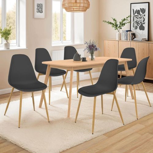 Lot De 6 Chaises Scandinaves Dani Noires Pour Salle À Manger