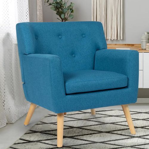 Fauteuil Scandinave Liv En Tissu Bleu Canard