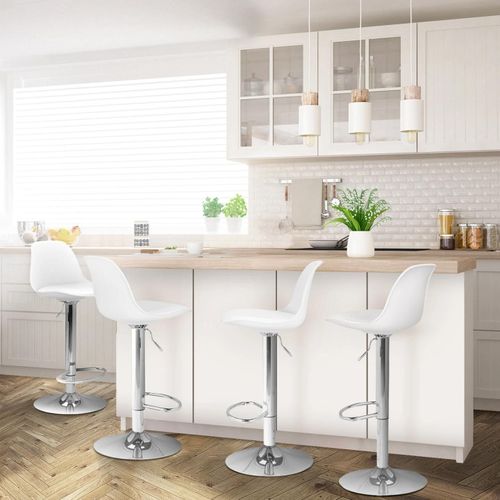 Lot De 4 Tabourets De Bar Karl Design Blanc