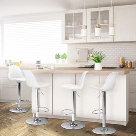 Lot De 4 Tabourets De Bar Karl Design Blanc